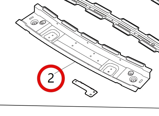 5701111-E001L-A000000>Front crossbeam component of top cover