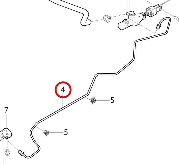 1607210-EC010-A000000>Clutch master cylinder oil outlet hard pipe assembly-2.0L 5MT