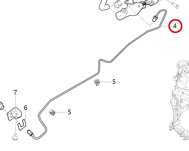 1607210-E0020-A000000>Clutch master cylinder oil outlet hard pipe assembly>6MT