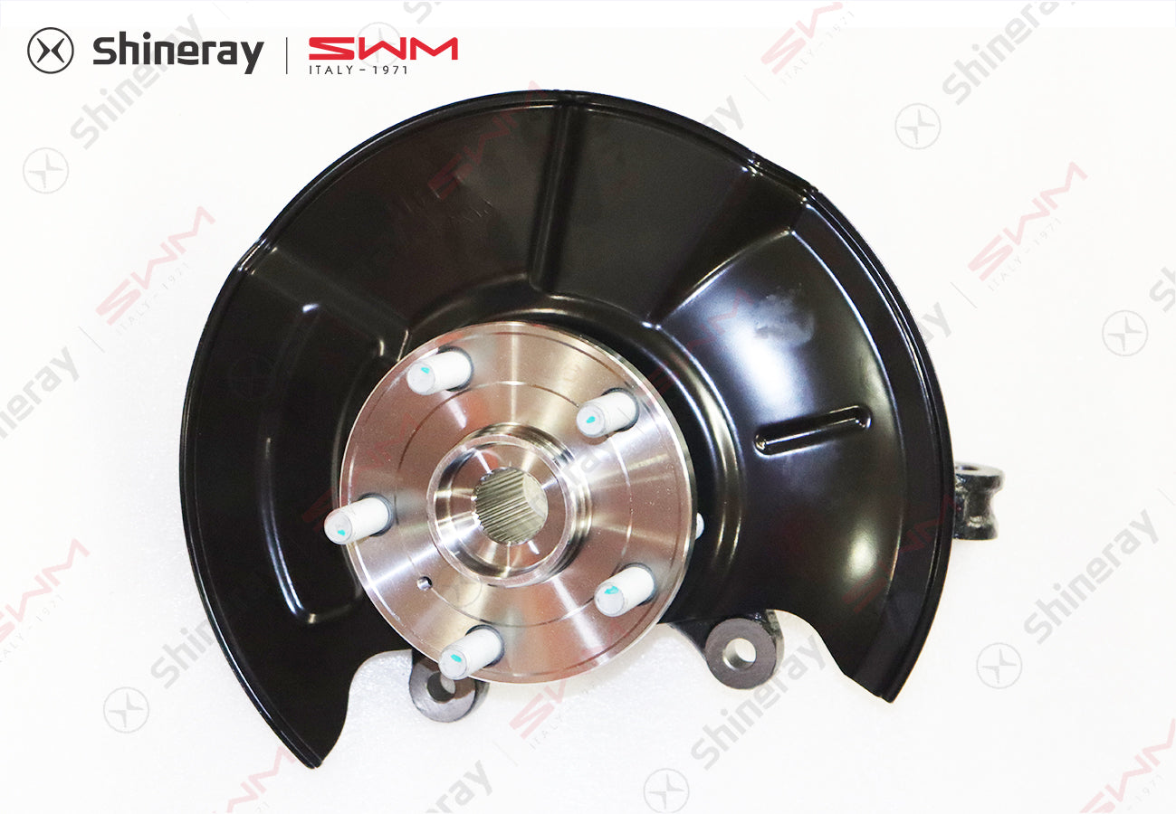 3501120-E0010-A000000>Left steering knuckle with wheel hub bearing and mudguard assembly