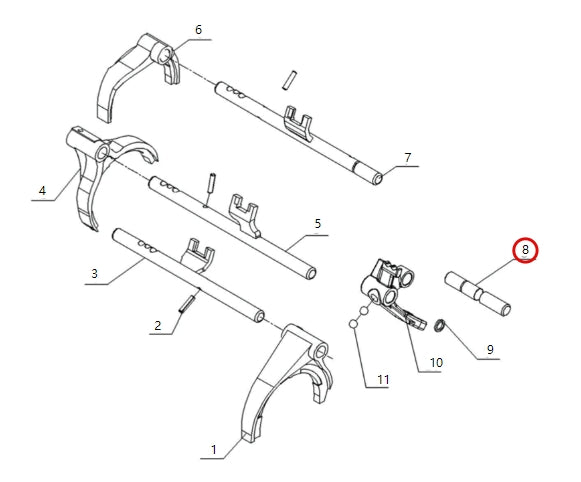 1703806-E2000-A000000>Reverse gear interlock shaft>5MT