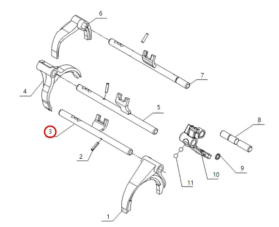 1703510-E2000-A000000>1st/2nd gear shift rail sub assembly>5MT