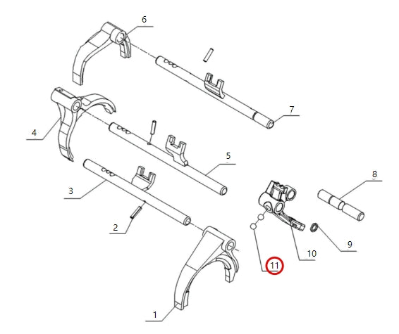 1701011-E2000-A000000>Reverse gear shaft limit steel ball>5MT
