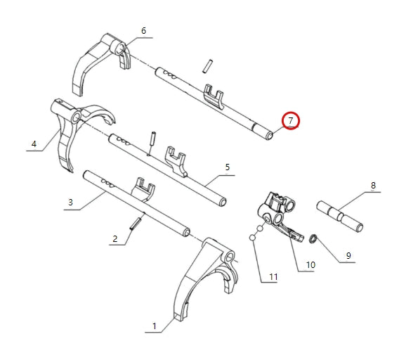 1703550-E2000-A000000>5/R gear shift rail sub assembly>5MT