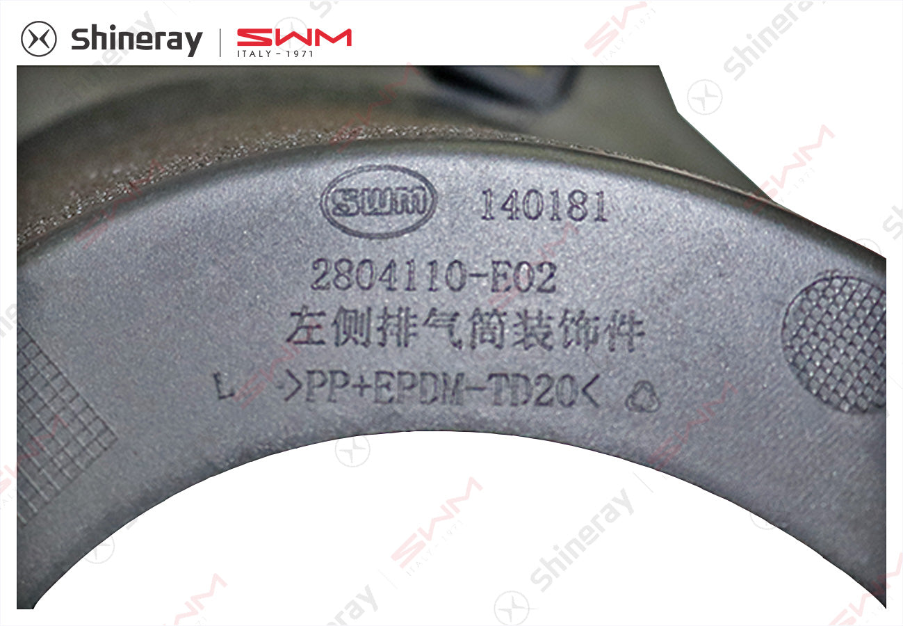 2804110-E0020-A000000>Left exhaust pipe decoration