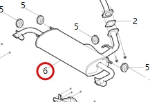 1201200-E0030-A000000>Rear muffler assembly>6MT 6AT