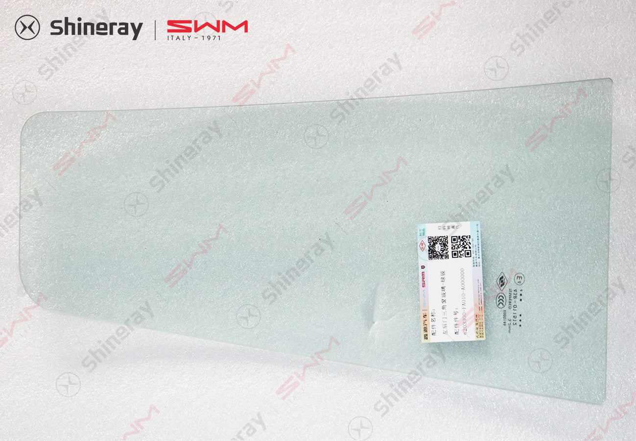 6203300-FA010-A000000>Left rear door triangular window glass - green glass